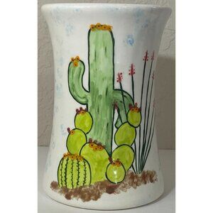 Vintage Saguaro Cactus Ceramic Vase Sonoran Desert Arizona Western Southwestern